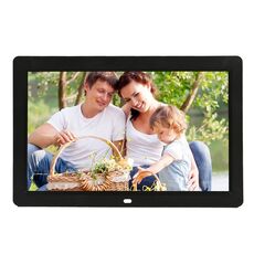 Display a LED da 12 pollici Cornice per foto digitale multimediale con supporto e lettore di musica e film, supporto per ingresso scheda USB / SD / Micro SD / MMC / MS / XD (nero)