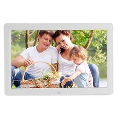 Display a LED da 12 pollici Cornice fotografica digitale multimediale con supporto e lettore di musica e film, supporto per ingresso scheda USB / SD / Micro SD / MMC / MS / XD (bianco)