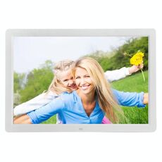 LED da 17 pollici HD 1080P Multi-Media Digital Photo fotogramma fotogramma con supporto e musica e lettore cinematografico, supporto USB / SD / MS / MMC Ingresso scheda (bianco)