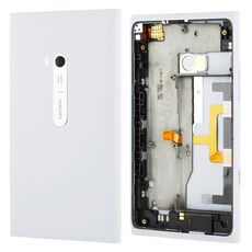 Custodia Cover posteriore batteria con cavo flessibile a pulsante laterale per Nokia Lumia 900 (bianco)