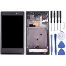 Display LCD + pannello touch con cornice per Nokia Lumia 925 (nero)