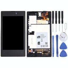 Display LCD + pannello touch con cornice per Nokia Lumia 520 (nero)