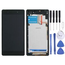 Display LCD + Touch Panel con cornice per Sony Xperia Z2 / D6502 / D6503 / D6543 (3G Versioin) (Nero)