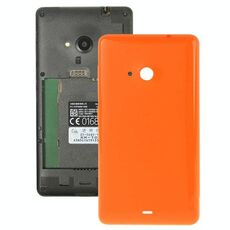 Cover posteriore per batteria in plastica a tinta unita con superficie brillante per Microsoft Lumia 535 (arancione)
