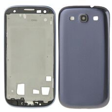 Per Galaxy S III / i747 Full Housing LCD Frame Bezel Plate + Cover posteriore (blu)
