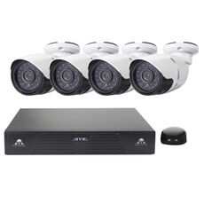 Kit NVR telecamera IP Bullet 4CH H.264 720P HD, visione notturna IR 30m, supporto ingresso video / audio