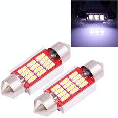 2 PCS 36mm 3.5W 180LM Luce bianca 12 LED SMD 4014 CANBUS Luci di lettura targa Lampadina per auto