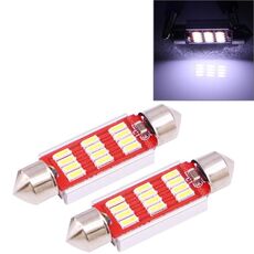 2 PCS 39mm 3.5W 180LM Luce bianca 12 LED SMD 4014 CANBUS Targa luci di lettura Lampadina per auto