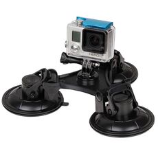 XM70-B Supporto a ventosa con direzione triangolare con cacciavite esagonale per GoPro Hero12 Black / Hero11 /10 /9 /8 /7 /6 /5, Insta360 Ace / Ace Pro, DJI Osmo Action 4 e altre action cam (nero)