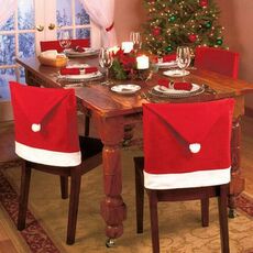 Fodera per sedia con decorazione natalizia Red Hat, dimensioni: 65 cm x 50 cm