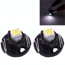 2 PCS T4.2 Luce bianca 0.1W 5LM 1 LED SMD 3528 LED Lampadina per strumenti Luce cruscotto per veicoli, DC 12V