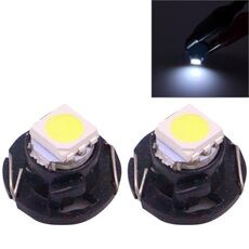 2 PCS T4.7 Luce bianca 0.2W 12LM 1 LED SMD 5050 LED Lampadina per strumenti Luce cruscotto per veicoli, DC 12V (nero)