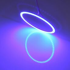 80mm 5W 180LM Angel Eyes Cerchi Faro per auto Luce blu COB Luci LED per veicoli, DC 12-24V
