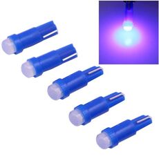 5 PCS T5 0,5 W 20LM Luce blu 1 LED COB LED Lampadina per strumenti Luce cruscotto per veicoli, CC 12V (blu)