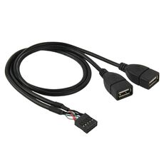 Connettore femmina della scheda madre a 10 pin a 2 cavi adattatore USB 2.0 femmina, lunghezza: 50 cm
