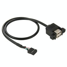 Connettore femmina della scheda madre a 10 pin a 2 cavi adattatore USB 2.0 femmina, lunghezza: 50 cm