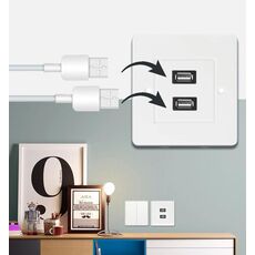 Doppio pannello USB 2.0 femmina per presa da parete per caricabatterie da parete