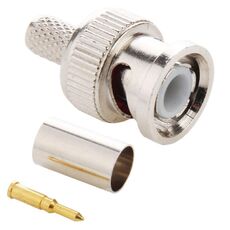 100 PCS UG1789 Adattatore connettore maschio BNC 3 in 1 a crimpare per cavo coassiale RG59