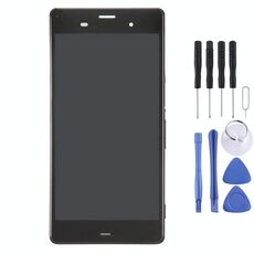 Display LCD + pannello touch con cornice per Sony Xperia Z3 (versione doppia SIM) / D6633 / L55U (nero)