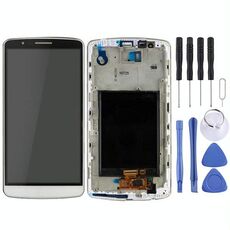 Display LCD + pannello touch con cornice per LG G3 / D850 / D851 / D855 / VS985 (bianco)