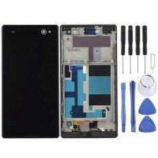 Display LCD + pannello touch con cornice per Sony Xperia C3 / D2533 (nero)