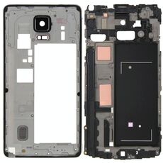Per Galaxy Note 4 / N910V Copertura completa dell'alloggiamento (Piastra della cornice del telaio LCD dell'alloggiamento anteriore + Pannello dell'obiettivo della fotocamera della piastra posteriore della cornice della cornice centrale) (Nero)