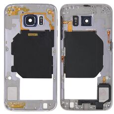 Per Galaxy S6 / G920F Piastra posteriore Custodia Pannello obiettivo fotocamera con tasti laterali e cicalino suoneria altoparlante (grigio)