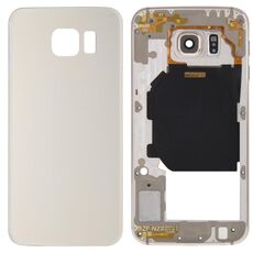 Per Galaxy S6 / G920F Copertura completa dell'alloggiamento (Piastra posteriore Custodia Pannello obiettivo fotocamera + Coperchio posteriore batteria) (Oro)