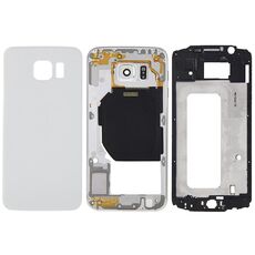 Per Galaxy S6 / G920F Copertura completa dell'alloggiamento (alloggiamento frontale cornice cornice LCD + piastra posteriore alloggiamento pannello obiettivo fotocamera + coperchio posteriore batteria) (bianco)
