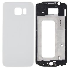 Per Galaxy S6 / G920F Copertura completa dell'alloggiamento (Piastra della cornice del telaio LCD dell'alloggiamento anteriore + Coperchio posteriore della batteria) (Bianco)