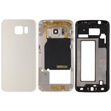Per Galaxy S6 Edge / G925 Copertura completa dell'alloggiamento (Piastra della cornice del telaio LCD dell'alloggiamento anteriore + Pannello dell'obiettivo della fotocamera dell'alloggiamento della piastra posteriore + Coperchio posteriore della batteria
