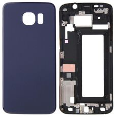 Per Galaxy S6 Edge / G925 Cover completa dell'alloggiamento (alloggiamento anteriore cornice cornice LCD + coperchio posteriore della batteria) (blu)