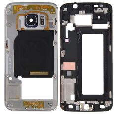 Per Galaxy S6 Edge / G925 Copertura completa dell'alloggiamento (Piastra frontale cornice cornice LCD + piastra posteriore Custodia pannello obiettivo fotocamera) (grigio)
