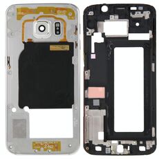 Per Galaxy S6 Edge / G925 Copertura completa dell'alloggiamento (Piastra della cornice del telaio LCD dell'alloggiamento anteriore + Pannello dell'obiettivo della fotocamera dell'alloggiamento della piastra posteriore) (Argento)