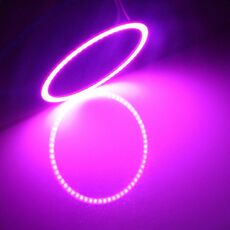 80mm 5W 180LM Angel Eyes Cerchi Car Headlight Pink Light COB Luci LED per veicoli, DC 12-24V