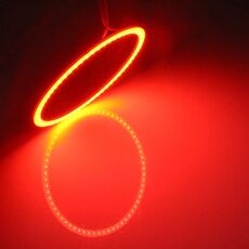 80mm 5W 180LM Angel Eyes Cerchi Faro per auto Luce rossa COB Luci LED per veicoli, DC 12-24V
