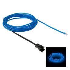Striscia flessibile per auto flessibile rotonda con luce blu fredda EL con driver per la decorazione dell'auto, lunghezza: 2 m (blu)