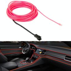 Striscia flessibile per auto rotonda impermeabile con driver per decorazione auto, lunghezza: 5 m (rosa)