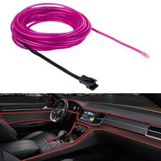 Striscia flessibile per auto rotonda impermeabile con driver per la decorazione dell'auto, lunghezza: 5 m (viola)