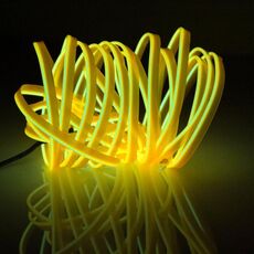 El freddo giallo luce giallo impermeabile piatto flessibile a striscia di luce con autista per decorazione auto, lunghezza: 5m (arancione)