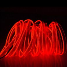 EL fredda luce rossa impermeabile piatta piatta a striscia di aria flessibile con autista per decorazione auto, lunghezza: 5m (rosso)