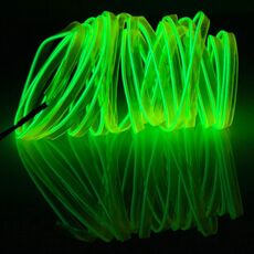 EL fredda fluorescente verde chiaro impermeabile piatto flessibile a striscia di aria flessibile con autista per decorazione auto, lunghezza: 5m (verde chiaro)