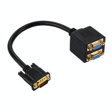 Cavo splitter da 30 cm VGA maschio a 2 VGA femmina (nero)