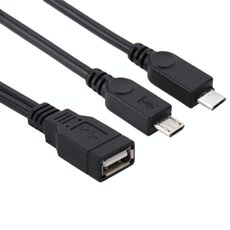Cavo USB 2.0 femmina a 2 micro USB maschio, lunghezza: circa 30 cm