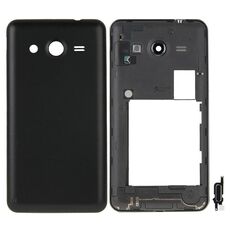 Per Galaxy Core 2 / G355 Cover completa dell'alloggiamento (cornice del telaio centrale + coperchio posteriore della batteria) + pulsante Home (nero)