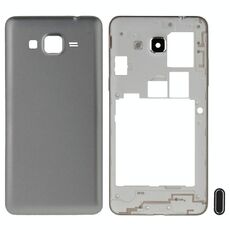 Per Galaxy Grand Prime / G530 Dual SIM Card Version Cover completa dell'alloggiamento (cornice centrale + coperchio posteriore della batteria) + pulsante Home (grigio)