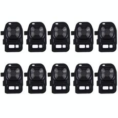 Per Galaxy S7 / G930 10 pezzi copriobiettivo fotocamera posteriore + staffa torcia (nero)