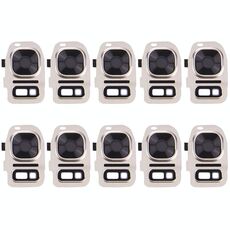 Per Galaxy S7 / G930 10 pezzi copriobiettivo fotocamera posteriore + staffa torcia (oro)