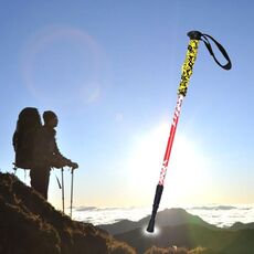 Bastoncini da trekking in alluminio per esterni in alluminio regolabile in altezza da 135 cm (rossi)