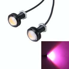 2 PCS 3W impermeabile Eagle Eye luce LED per veicoli, lunghezza cavo: 60 cm (luce rosa)